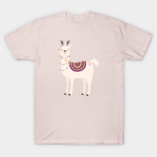 llama christmas lights T-Shirt